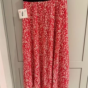 LuLaRoe Luci (Red and White Floral Skirt)